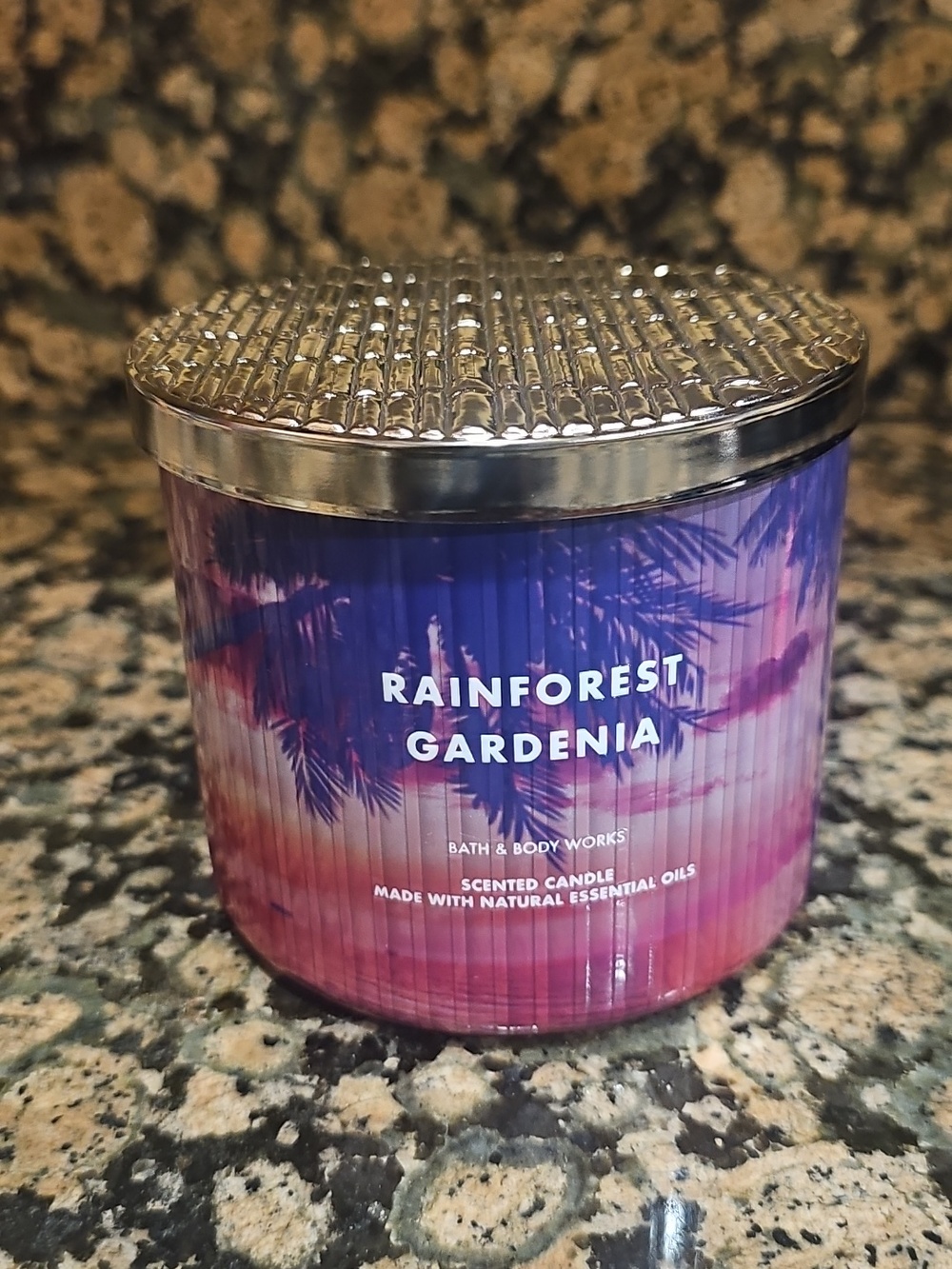 Bath & Body Works Rainforest Gardenia Scented 3 Wick Candle